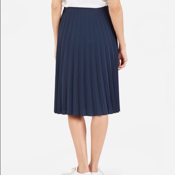 zara navy pleated skirt